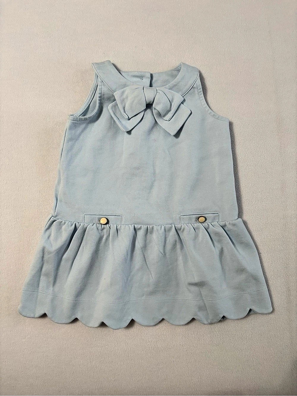 Janie and Jack Baby Blue Bow Dress 18-24 Months
